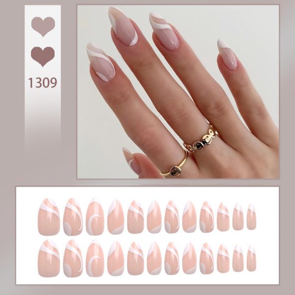 Wholesale Almond Nail Geometric Lines Resin Nail Art For Discount