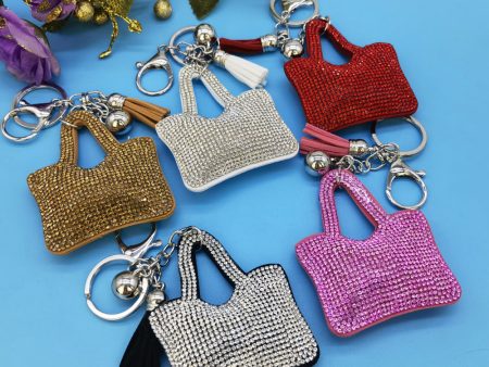 Wholesale Zinc Alloy Diamond Mini Bag Keychain Online Hot Sale