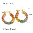 Wholesale 18K Gold Plated Pave Colorful Full Diamond Earrings Stainless Steel Cheap