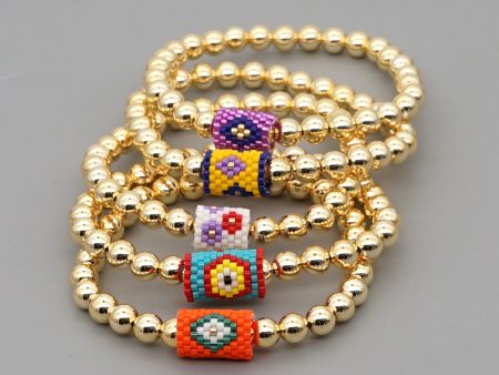 Wholesale Bohemian Ethnic Eyes Glass Bracelet Fashion