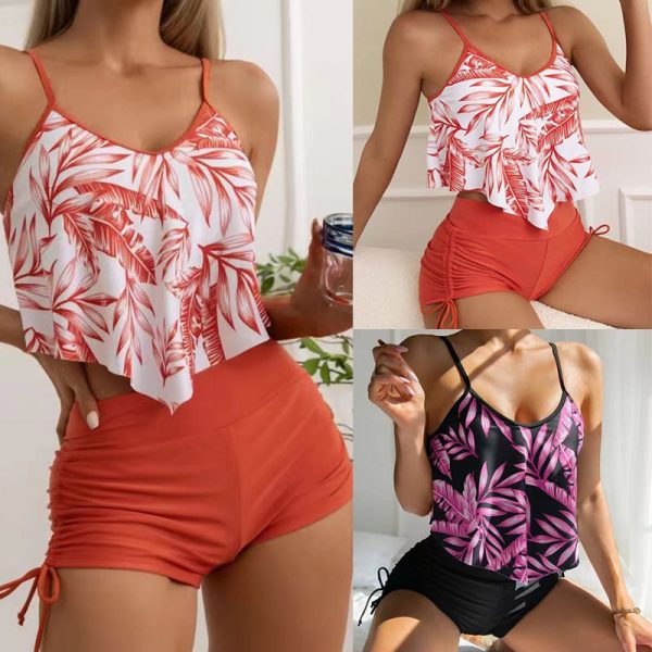 Wholesale Boxer Drawstring Two-piece Polyester Swimwear Fashion