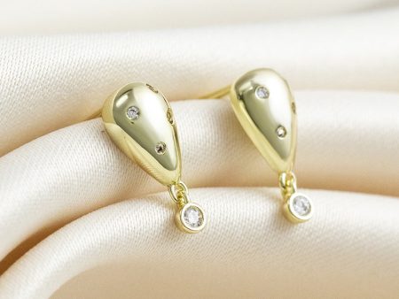 Wholesale 14k Gold Synthetic Gemstone Alloy Earrings Hot on Sale