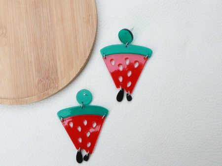 Wholesale Acrylic Watermelon Earrings Fruit Funny Sale