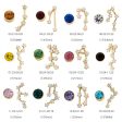 Wholesale 12 Constellation Birthstones Copper Earrings Fashion