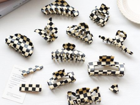 Wholesale All-purpose Checkerboard Acetate Plate Hair Clips Supply