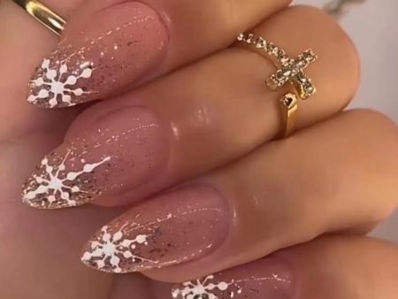 Wholesale Snow Glitter French Resin Nail Stickers Fashion