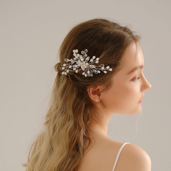 Wholesale Wedding Headwear Handmade Rhinestone Pearl Hairpin Online Hot Sale