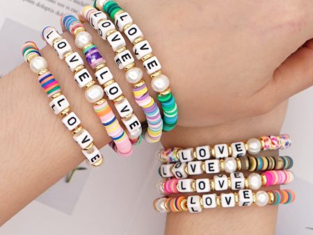 Wholesale Vintage Alphabet Pearl Bracelet on Sale