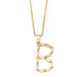 Wholesale Necklace Copper-plated 18K Gold Zircon Letters OLY-NE-AS011 Supply