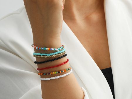 Wholesale Boho Rice Bead Layered Bracelet Set Online now