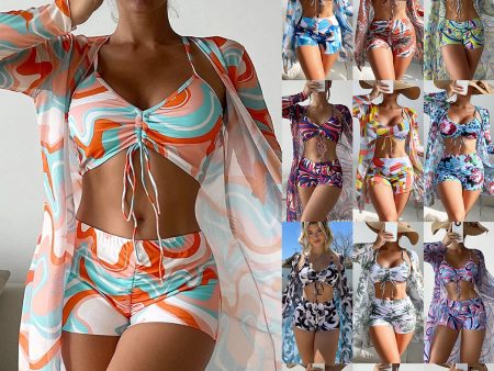 Wholesale Split Polyester Swimwear Three-Piece Set Online now