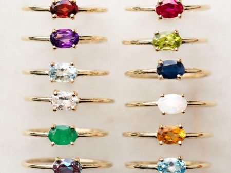 Wholesale 18K Gold 12 Zodiac Birthstone Stainless Steel Rings on Sale