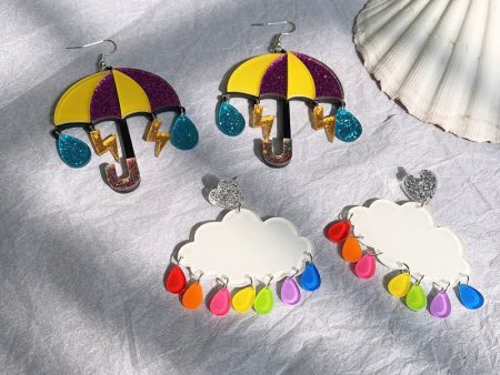 Wholesale Acrylic Earrings Umbrella Cloud Lightning Discount