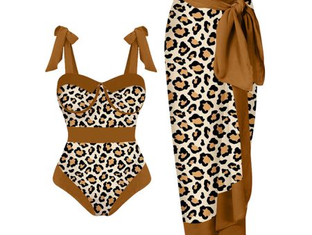 Wholesale High Waist Leopard Bikini Polyester Swimwear For Sale