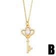 Wholesale Necklace Copper-plated 18K Gold Zircon OLY-NE-AS009 For Discount