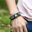 Wholesale Zodiac Sign Handwoven Vintage Leather Bracelet on Sale