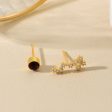 Wholesale 12 Constellation Birthstones Copper Earrings Fashion