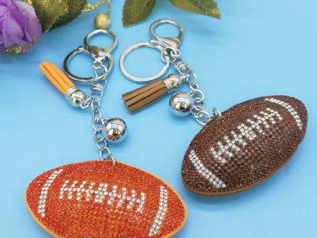 Wholesale Zinc Alloy Diamond Rugby Keychain Discount