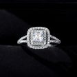 Wholesale Ring Copper Zircon Square Flash Diamond OLY-RS-CaoS007 For Discount