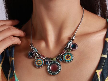 Wholesale Alloy Bohemian Geometric Medal Necklace Online