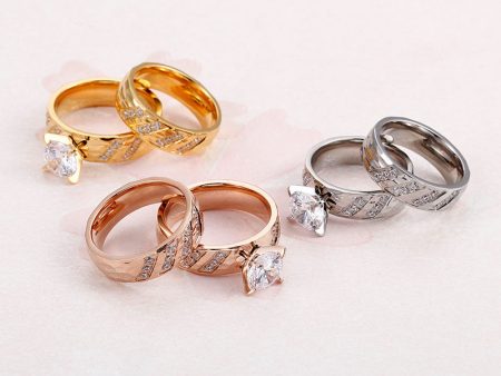 Wholesale 18k Gold Titanium Steel Rings Hot on Sale