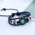 Wholesale Zodiac Sign Handwoven Vintage Leather Bracelet on Sale