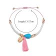 Wholesale Vintage Shell Beaded Pink Tassel Anklet on Sale