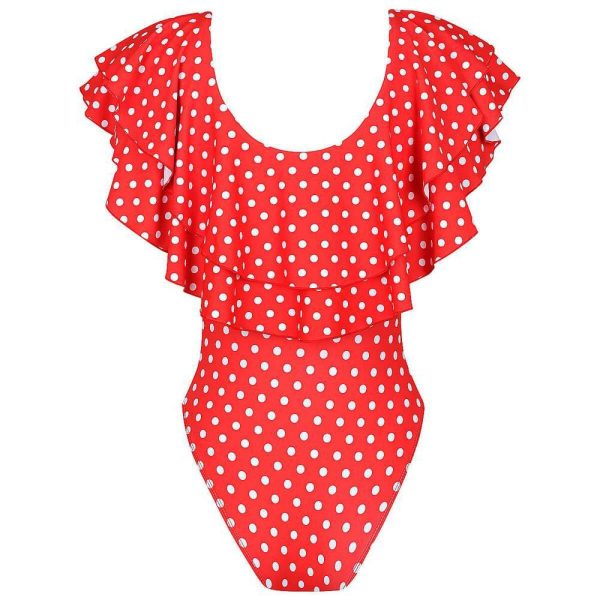 Wholesale Ruffled Polyester Parent-Child Swimwear Online Hot Sale