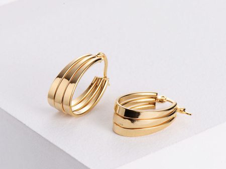 Wholesale Earrings Stainless Steel Triple Circle Twisted Wire Earbuckle OLY-ES-AIMILUO003 For Sale