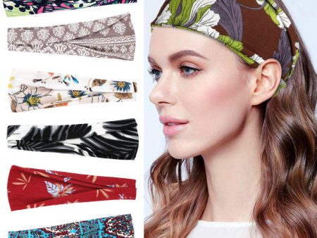 Wholesale Yoga Broadside Printed Fabric Headband Discount