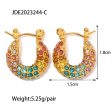 Wholesale 18K Gold Plated Pave Colorful Full Diamond Earrings Stainless Steel Cheap