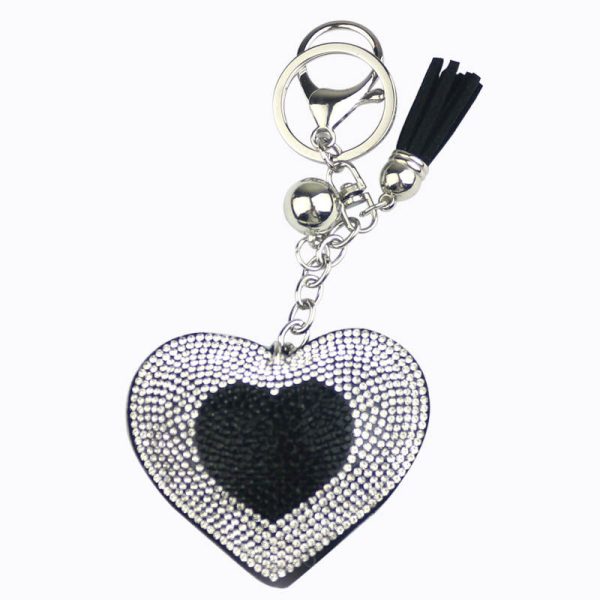 Wholesale Zinc Alloy Diamond Heart Keychain Discount