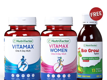 Family Pack (Vitamax + Free Biogrow Syrup) Fashion